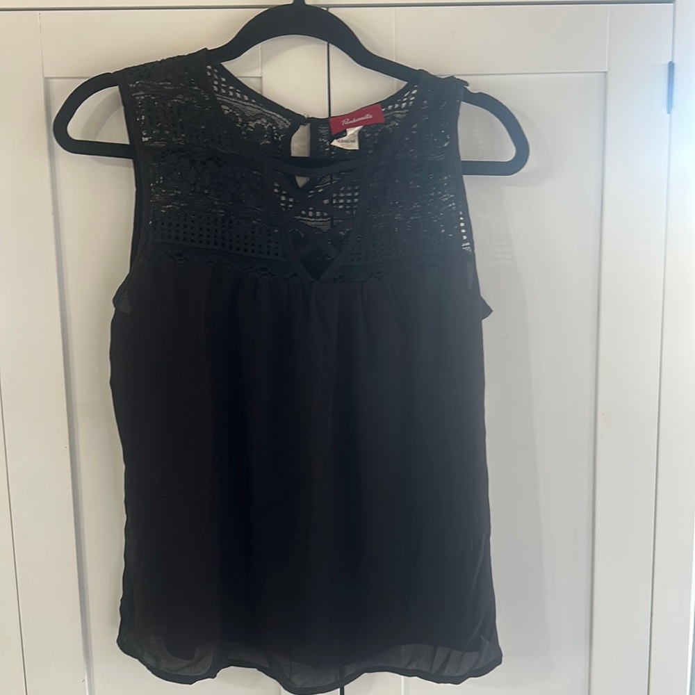 Panhandle Slim Women’s Black Tank Top ~ lace size medium